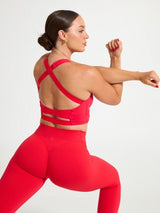 Thumbnail 2 of Candy Wrap Sports Bra - Salsa Red, 2 of 3