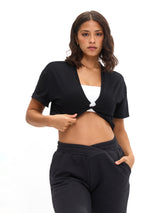 Thumbnail 2 of Slouchy Twist Crop - Onyx Black, 2 of 5