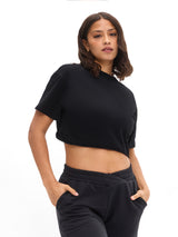 Thumbnail 4 of Slouchy Twist Crop - Onyx Black, 4 of 5