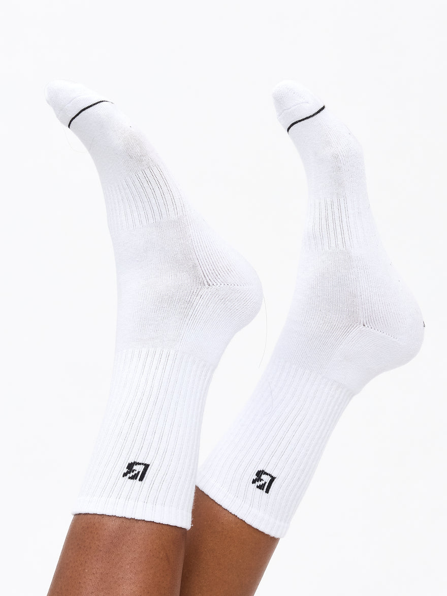 3 Pack Full Crew Socks - White