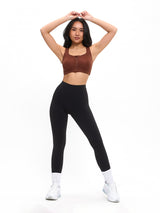 Thumbnail 3 of High Impact Zip Sports Bra - Mocha, 3 of 6