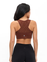 Thumbnail 2 of High Impact Zip Sports Bra - Mocha, 2 of 6