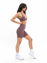 Double Twist Sports Bra - Mocha Berry