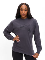 Thumbnail 3 of BB Long Sleeve Tee - Charcoal, 3 of 4