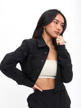 Thumbnail 2 of Snap Crop Jacket - Onyx Black, 2 of 6