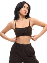 Thumbnail 6 of Ivy Wrap Sports Bra - Cold Brew, 6 of 6