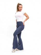 Thumbnail 5 of Seamless Flare Legging - Barista Blue, 5 of 5