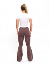 Thumbnail 2 of Seamless Flare Legging - Mocha Berry, 2 of 4