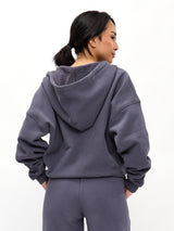 Thumbnail 3 of Plush Fleece Zip Hoodie - Blue Steel, 3 of 5