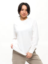 Thumbnail 2 of Drape Long Sleeve Tee - White, 2 of 5