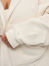 Thumbnail 2 of Plush Fleece Zip Hoodie - Oat Milk, 2 of 4