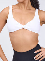 Twisted Sports Bra - White
