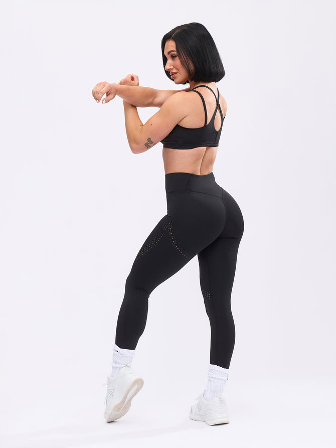 Airbrush Laser Cut Legging - Onyx Black Image 6