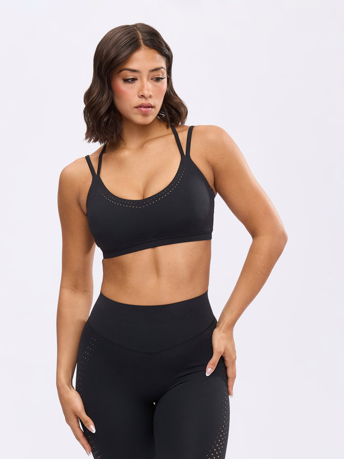 Airbrush Laser Sports Bra - Onyx Black Image 0