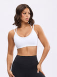 Airbrush Laser Sports Bra - White