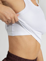 Thumbnail 5 of Ribbed Seamless Tank - White, 5 of 6
