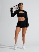 Thumbnail 2 of Cloud Bolero Shrug - Onyx Black, 2 of 12