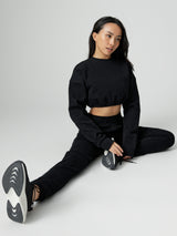Thumbnail 2 of Cloud Long Sleeve Crop - Onyx Black, 2 of 10