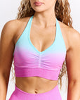 Halter Seamless Sports Bra - Candy Floss Ombre