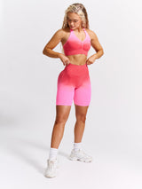 Thumbnail 2 of Halter Seamless Sports Bra - Salsa Ombre, 2 of 7