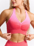 Halter Seamless Sports Bra - Salsa Ombre