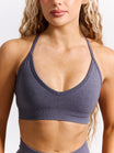 Plunge Seamless Sports Bra - Blue Steel