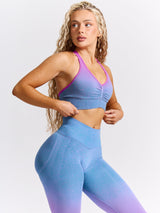 Thumbnail 2 of Halter Seamless Sports Bra - Ultraviolet Ombre, 2 of 5