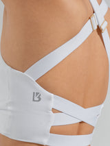 Thumbnail 7 of Candy Wrap Sports Bra - White, 7 of 11