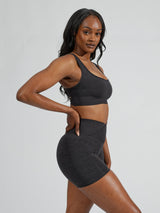 Thumbnail 4 of Synergy Seamless Sports Bra - Charcoal, 4 of 7