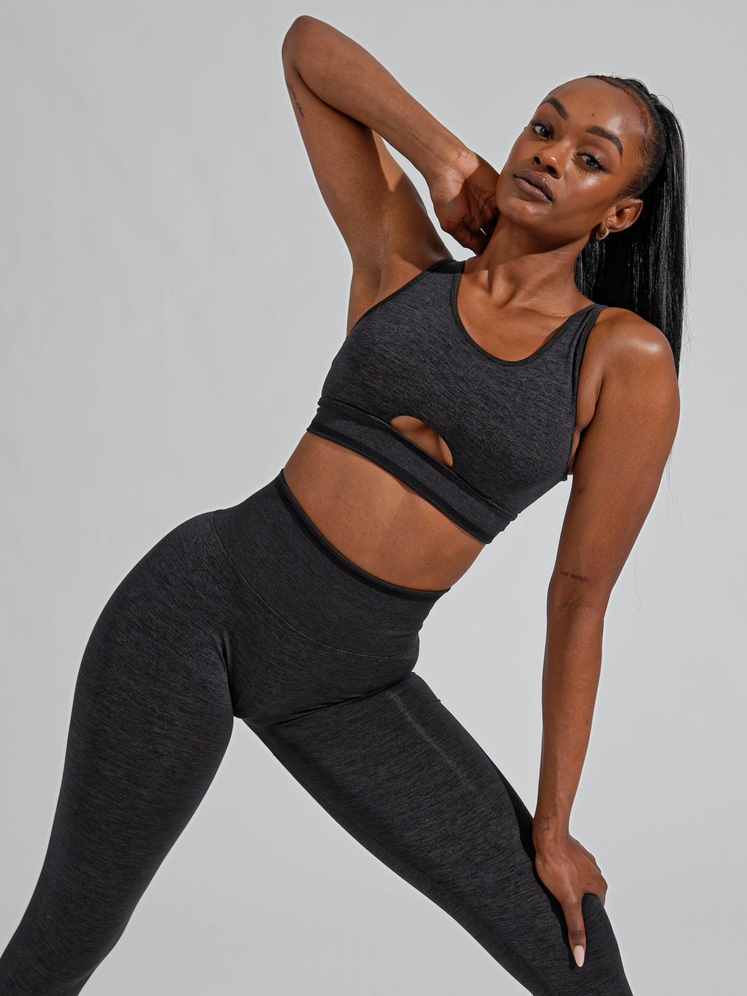 BBL Seamless Reversible Sports Bra - Charcoal